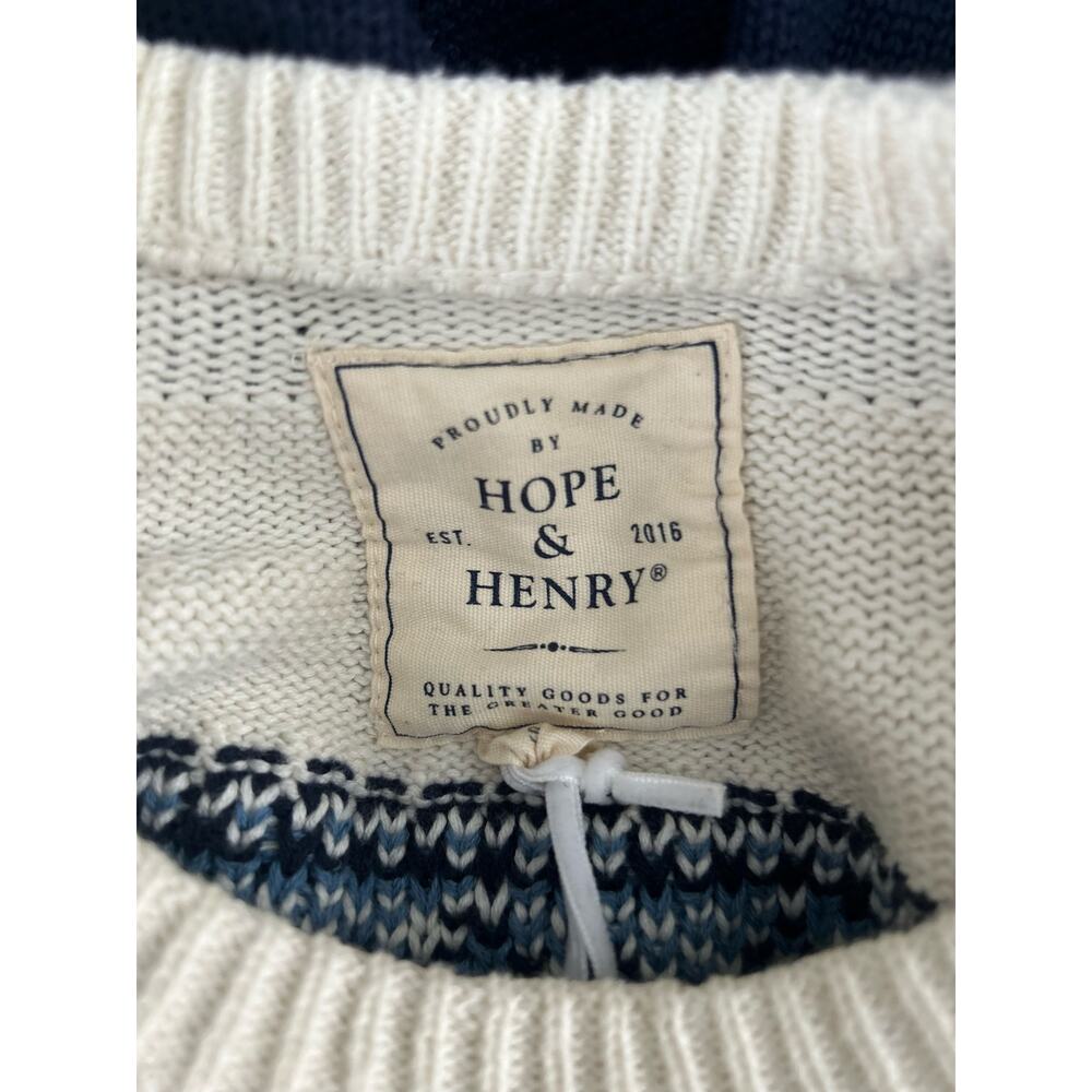 Hope & Henry Fair Isle Casual Knitted Sweater Dark Blue, Sz S, NWT - Picture 3 of 4